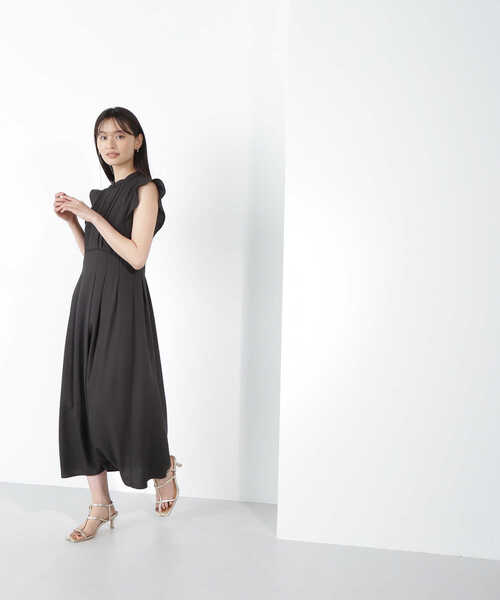 「NATURAL BEAUTY BASIC」 ノースリーブワンピース MEDIUM ブラック レディース_画像9