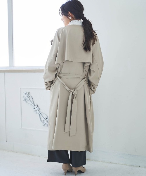 「mil」 トレンチコート X-SMALL グレイッシュベージュ レディース_画像2