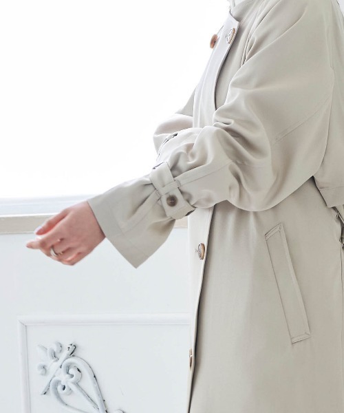 「mil」 トレンチコート X-SMALL グレイッシュベージュ レディース_画像5