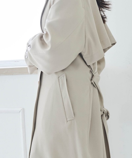 「mil」 トレンチコート X-SMALL グレイッシュベージュ レディース_画像6