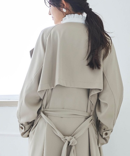 「mil」 トレンチコート X-SMALL グレイッシュベージュ レディース_画像7