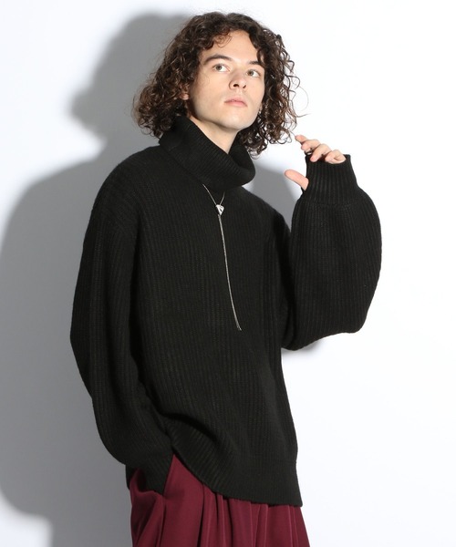 「HARE」 タートルネックニット SMALL グレー メンズ_画像5