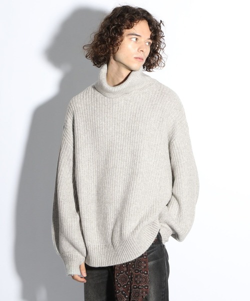 「HARE」 タートルネックニット SMALL グレー メンズ_画像8