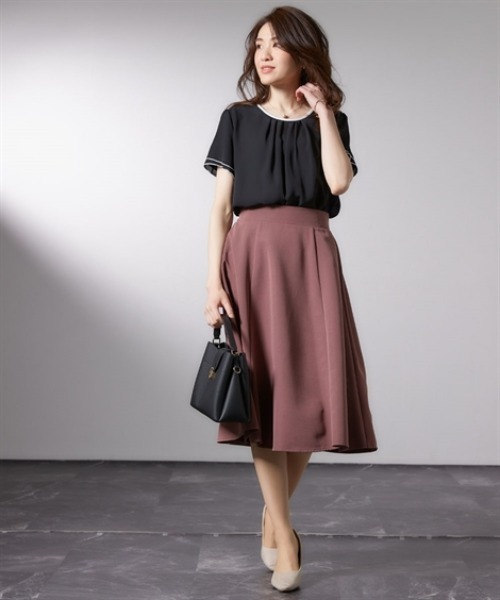 「7days Life Styling」 「Pleu voir」半袖ブラウス LL グレイッシュベージュ レディース_画像9