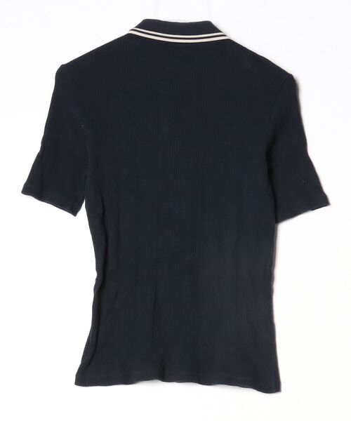【美品】FRED PERRY ネイビーポロシャツ UK 10 レディース FRED PERRY（フレッドペリー） 7分袖ポロシャツ 10 ネイビー