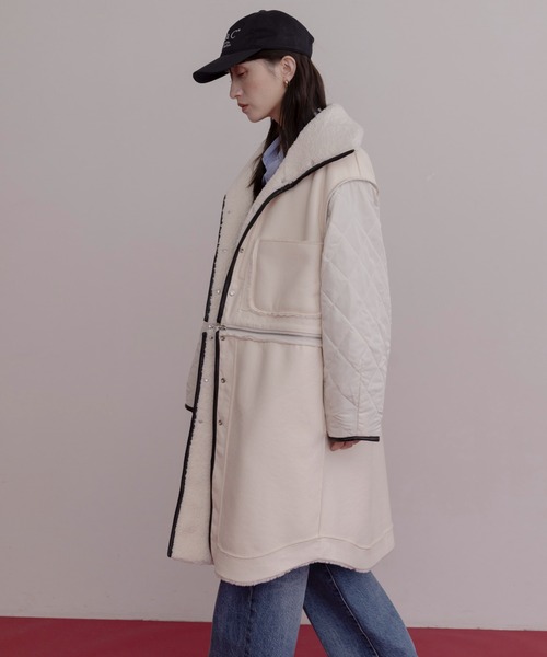 イマリ様・ムートンぽコート(モカL) Eimee Law（エイミーロウ） ムートンコート ボアコート リバーシブル