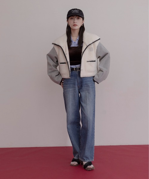 ※専用　エイミーロウ　デニム&ボア カバーオール　Eimee Law Eimee Law（エイミーロウ） ムートンコート ボアコート リバーシブル