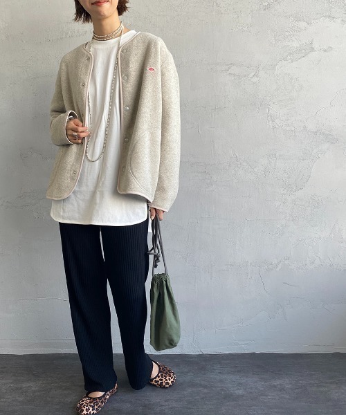 Danton（ダントン） ノーカラージャケット 36 グレイッシュベージュ