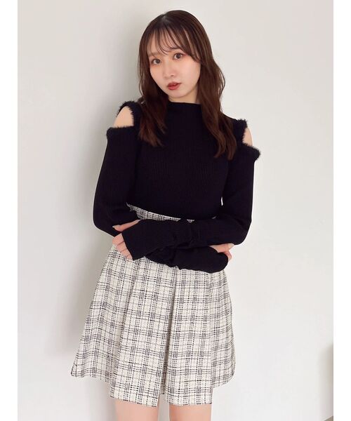 dazzlin（ダズリン） ニット セーター オープンエコファースリーブ