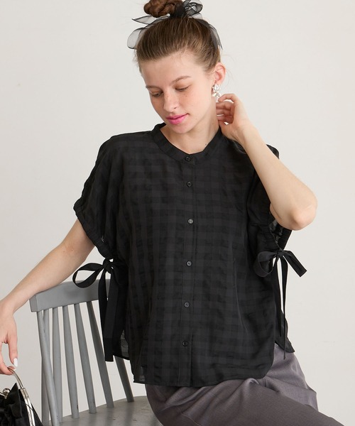 BONLECILL noir ブラウス シャツ 夏 半袖 「BONLECILL noir」2way 