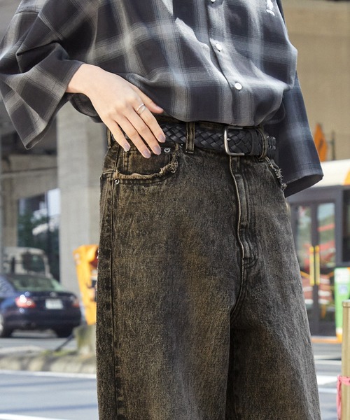 「MONO-MART」 デニムパンツ M インディゴブルー レディース_画像5