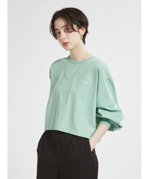 パフスリーブ」に該当するレディースのTシャツ/カットソー（グリーン 