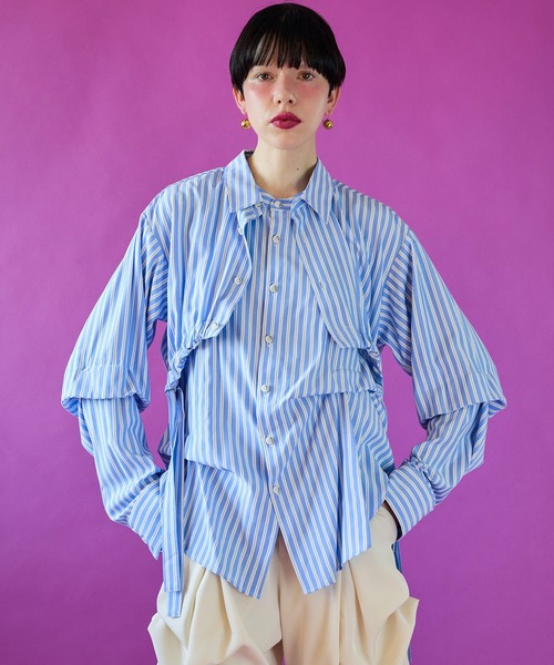 シャツ/ブラウス(長袖/七分) OMMO DOUBLE CURVE SLEEVE SH OMMO DOUBLE CURVE SLEEVE SH 【公式通販】