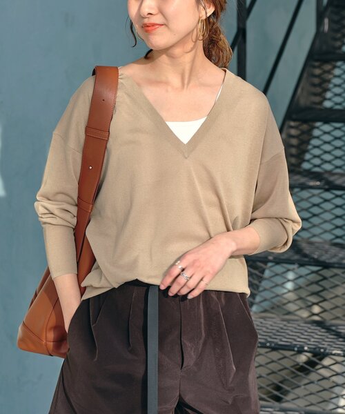 「Spick & Span」 長袖ニット FREE ネイビー レディース_画像5