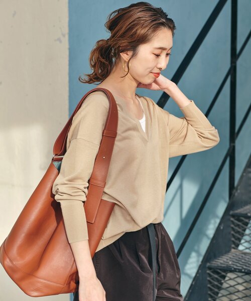 「Spick & Span」 長袖ニット FREE ネイビー レディース_画像6