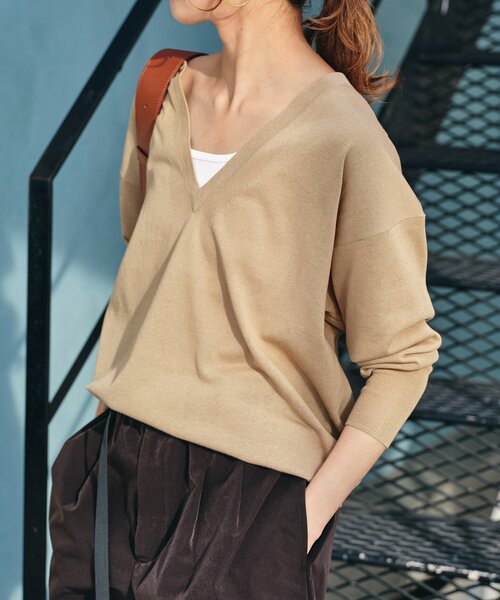 「Spick & Span」 長袖ニット FREE ネイビー レディース_画像8