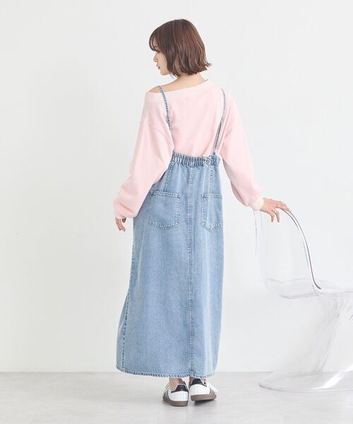 ワンピース ダブルジップデニムキャミワンピースの画像