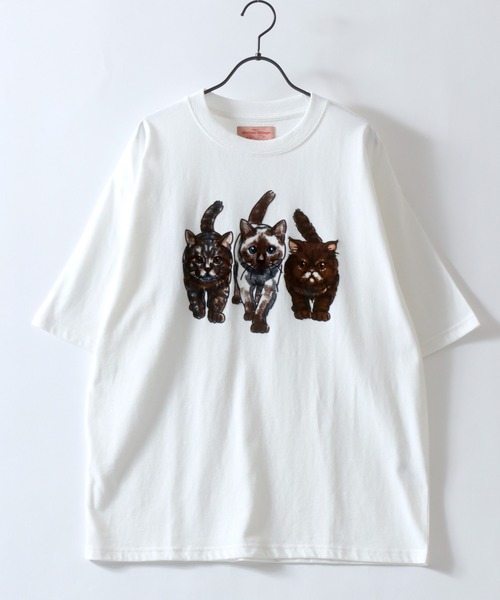 SITRY（シトリー） tシャツ Cat Flock Print T-Shirt/猫 アニマル