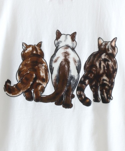 SITRY（シトリー） tシャツ Cat Flock Print T-Shirt/猫 アニマル