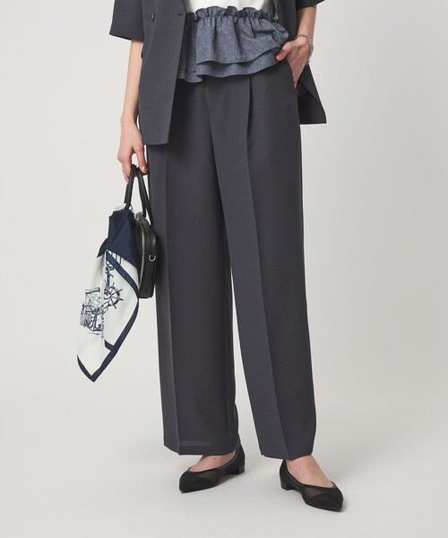 スラックス パンツ 「size SHORT/TALLあり」エアシカル タック パンツ 接触冷感 通気性 レディースの画像