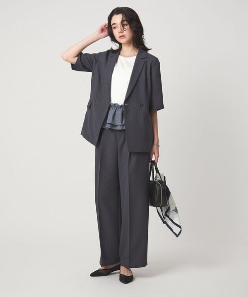 スラックス パンツ 「size SHORT/TALLあり」エアシカル タック パンツ 接触冷感 通気性 レディースの画像
