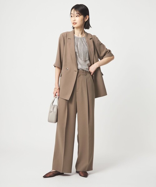 スラックス パンツ 「size SHORT/TALLあり」エアシカル タック パンツ 接触冷感 通気性 レディースの画像