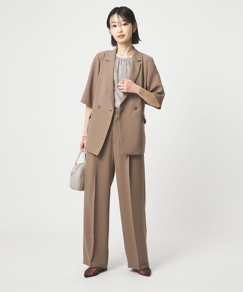 スラックス パンツ 「size SHORT/TALLあり」エアシカル タック パンツ 接触冷感 通気性 レディースの画像