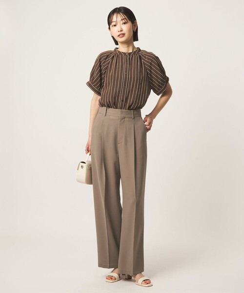 スラックス パンツ 「size SHORT/TALLあり」エアシカル タック パンツ 接触冷感 通気性 レディースの画像