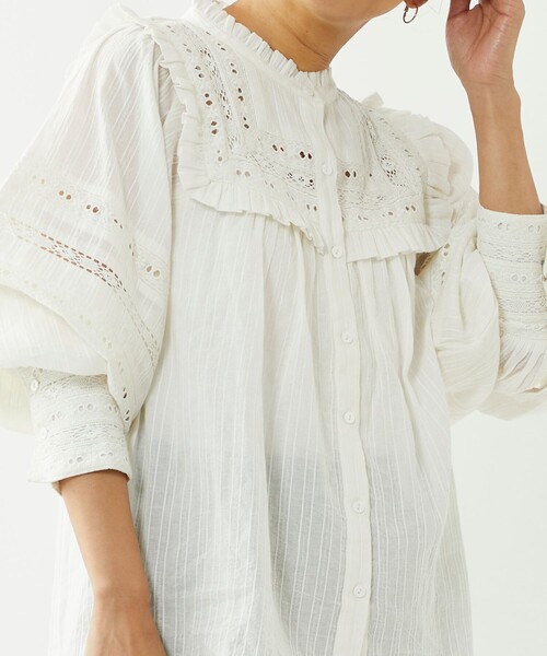 「Freada」 長袖ブラウス ONE SIZE ホワイト レディース_画像6