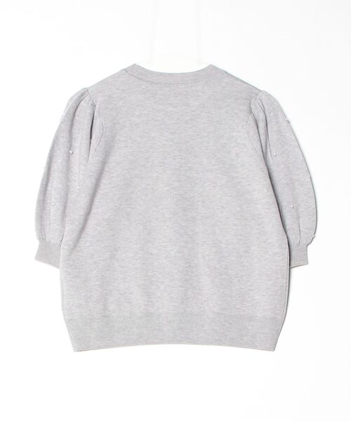 「TSURU by Mariko Oikawa」 パール付き 半袖ニット FREE グレー レディース_画像2