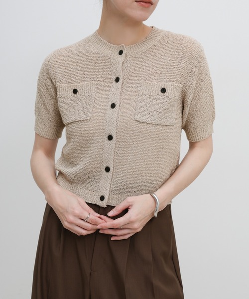 「select MOCA」 ニットカーディガン FREE ベージュ レディース_画像9