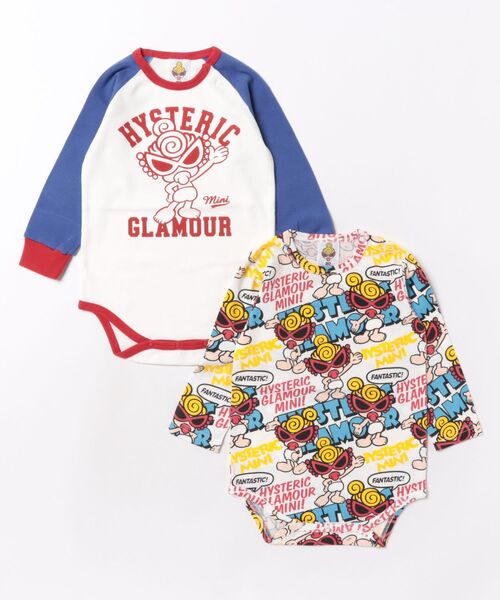 美品 当日発送 HYSTERIC MINI ベビー ロンパース 総柄 HYSTERIC MINI（ヒステリックミニ） ベビー FANTASTIC! 総柄 長袖