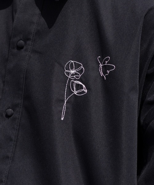 シャツ ブラウス フラワー刺繍オーバーシャツ :56144023:ZOZOTOWN