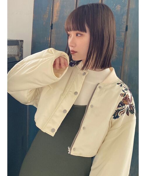 MURUA（ムルーア） ジャケット ブルゾン エンブロイダリーショート 