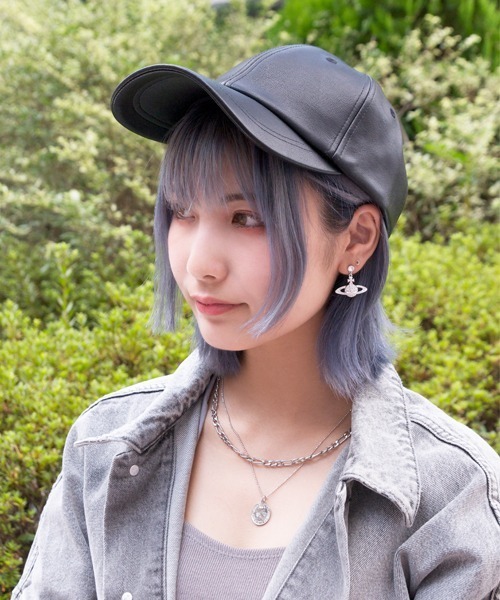 Women Vegan Leather Cap レザー キャップ 帽子 VARZAR バザール キャップ 深め レディース つば長 韓国 帽子