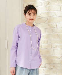 33195 里麻 レディース 長袖ブラウス 紫色 サイズ9