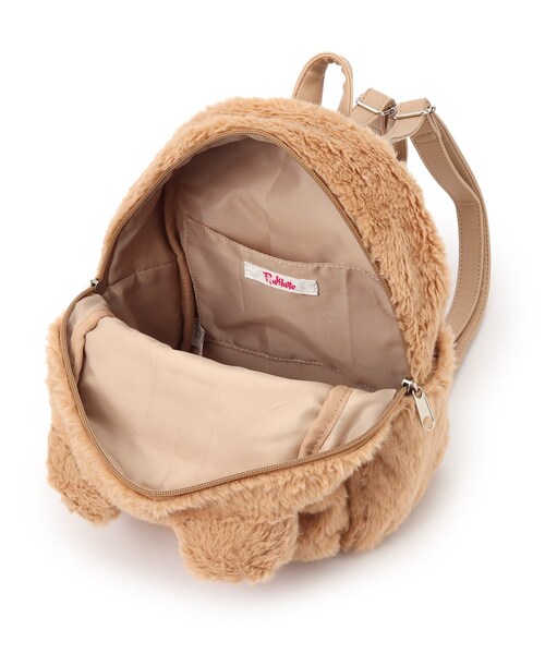 【美品】coach もこもこファーリュック PINK-latte リュック もこもこくまフェイクファーリュック