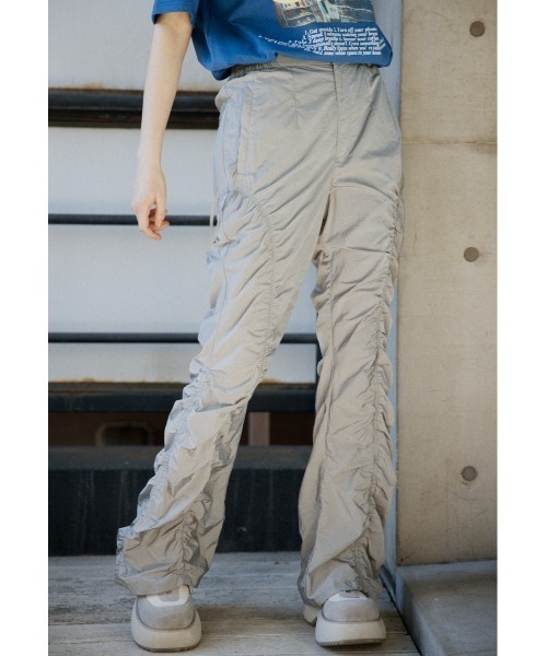 SLY スラックス パンツ ASYMMETRY GATHER PT アシンメトリー