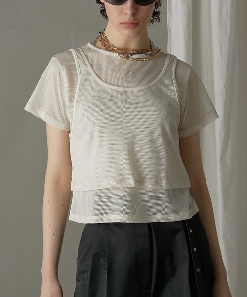 tシャツ レイヤードメッシュトップ / Layered Mesh Top レディース