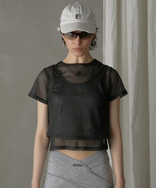 PRANK PROJECT/Mesh Layered トップス カットソー PRANK PROJECT（プランクプロジェクト） tシャツ レイヤードメッシュ