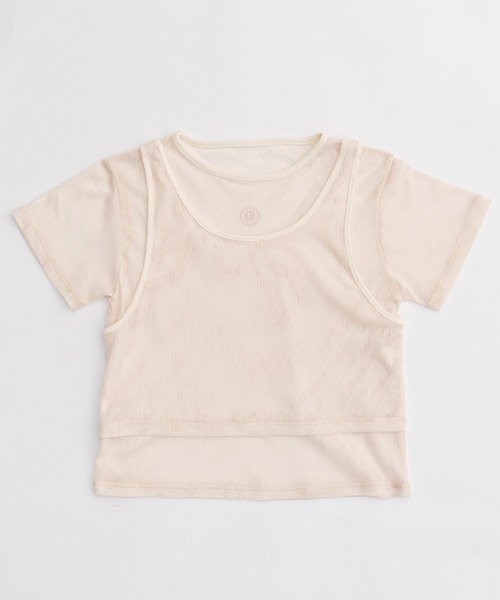 【美品】  PRANK PROJECT / プランクプロジェクト | Hard Mesh Over T-shirt メッシュ オーバーサイズ クロップドTシャツ | F | ホワイト | レディース PRANK PROJECT（プランクプロジェクト） tシャツ レイヤードメッシュ