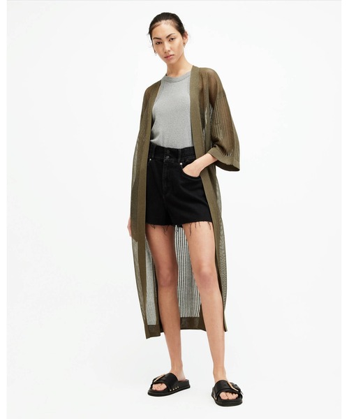 カーディガン MISHA MESH LONGLINE KIMONO CARDIGAN | MISHA メッシュ ロングライン キモノ カーディガン レ