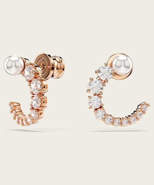 【美品】スワロフスキー Swarovski Matrix フープピアス パール SWAROVSKI ピアス 「公式」「スワロフスキー」Matrix フープ