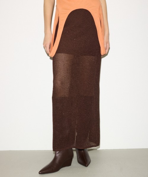 THROW by SLY スカート CROCHET SLIT L/SK クロシェ スリット