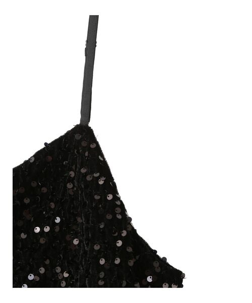 なな☆新品未使用BIRTHDAYBASHベロアスパンコールキャミソール黒F YECCA VECCA キャミソール ベロアスパンコールオーバーキャミ
