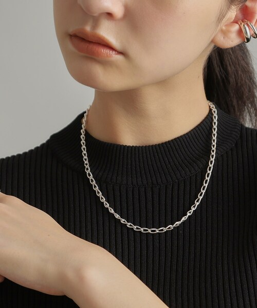 COCOSHNIK ロングネックレス COCOSHNIK ネックレス シルバー デザインチェーン ショート