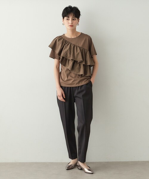 OPAQUE.CLIP tシャツ 2段フリルカットソー「洗濯機洗い可