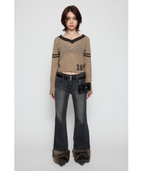 LAGUA GEM ジーンズ デニム デニムパンツ FAUX FUR フレアデニム