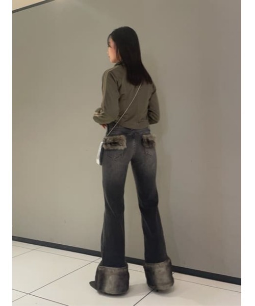 LAGUA GEM ジーンズ デニム デニムパンツ FAUX FUR フレアデニム