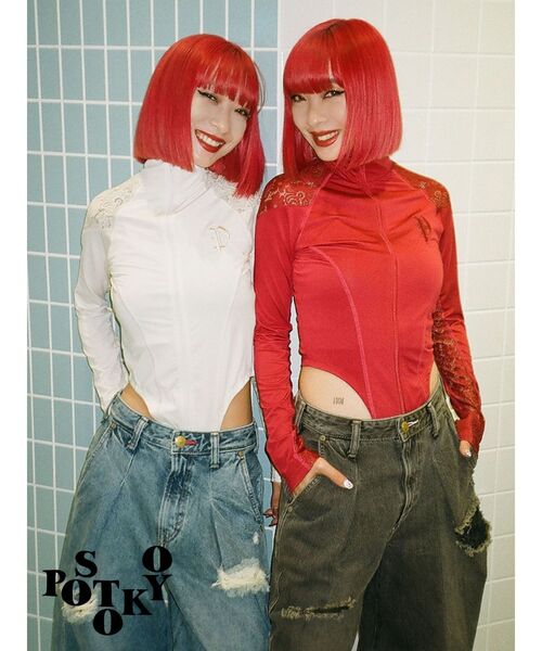 postokyo×something　jouetie トップス セール】【Something ×PosTokyo】Drost hem Tops（スウェット